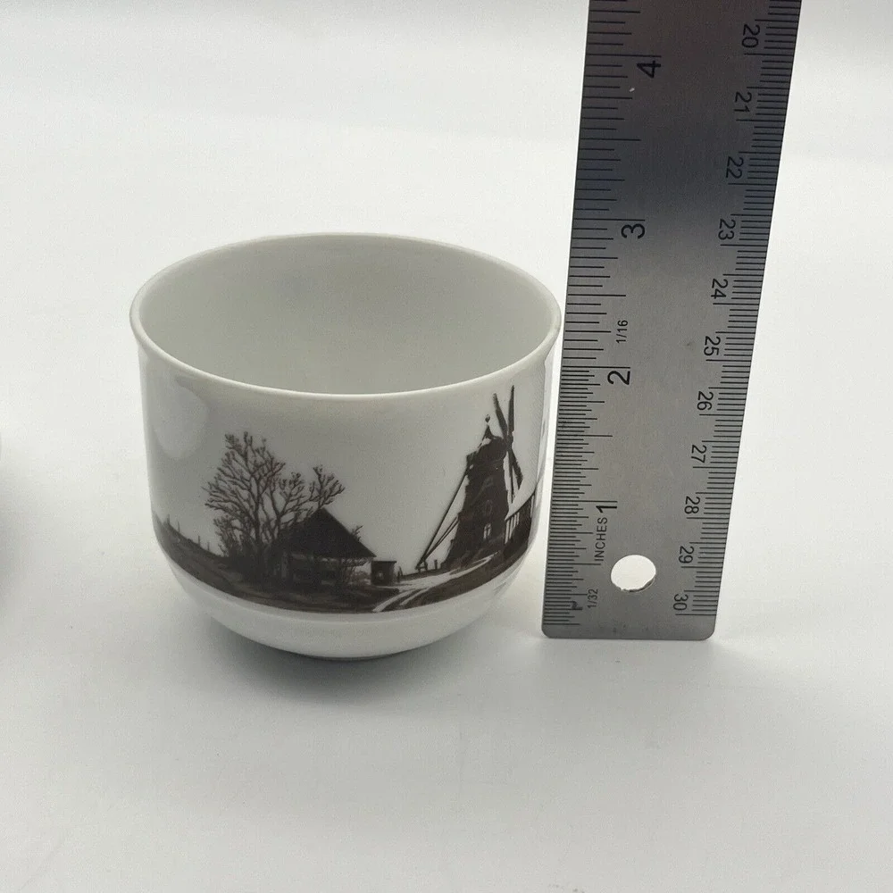 Seltmann Weiden Bavaria Demitasse Tea Cup‎ and Saucer Set Skegrie Mill Windmill